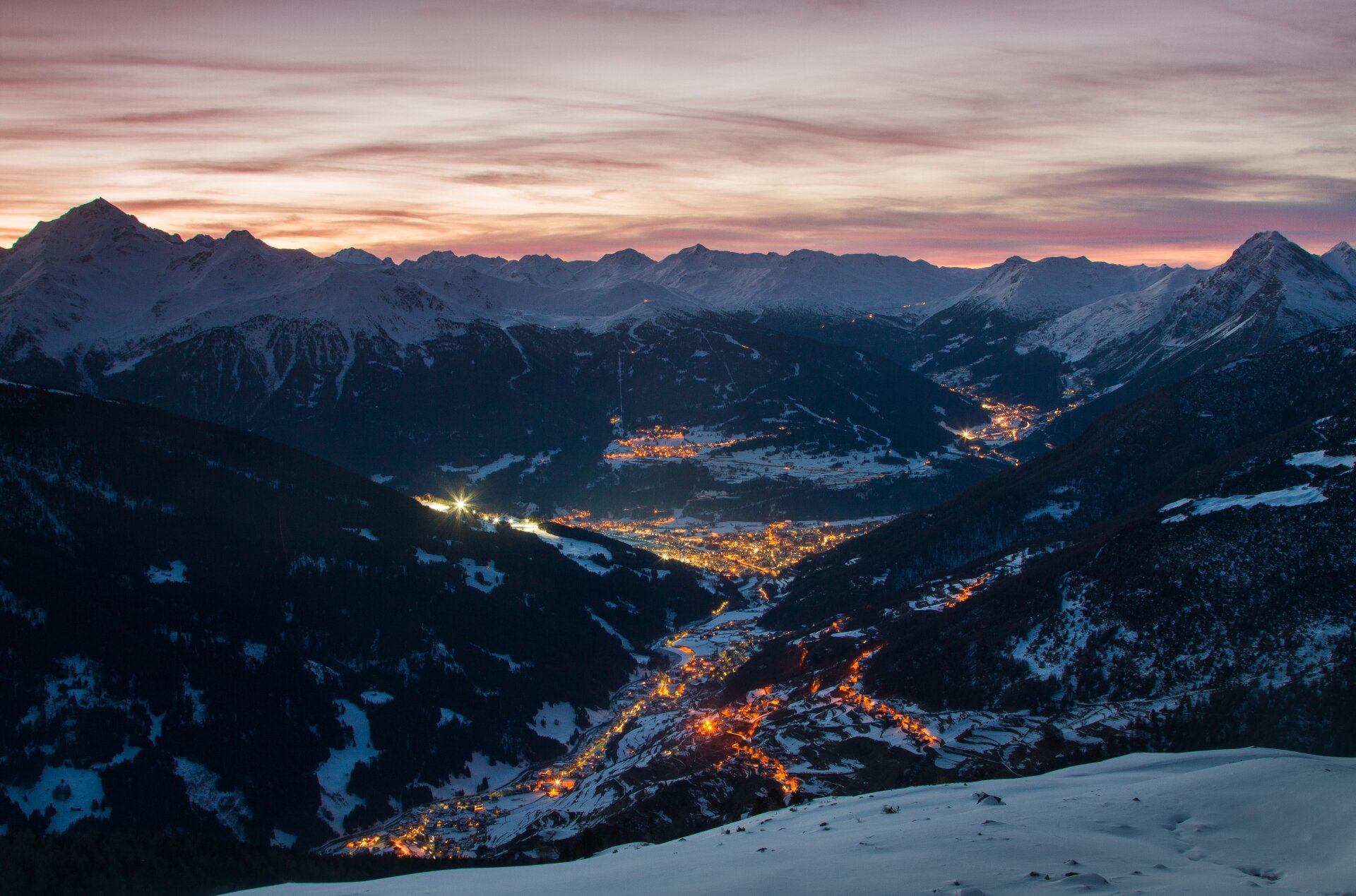 Paesaggi Bormio Tramonto Notturna Da Monte Forcellino GM 12 5500